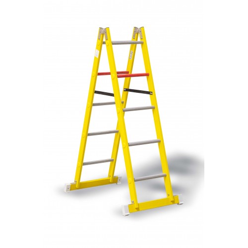 Escalera de fibra entera de tijera 5 peldaños